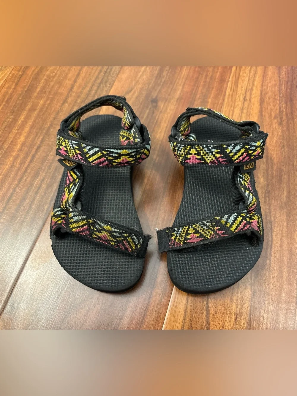 Teva Black Rainbow Strap Velcro Sandals